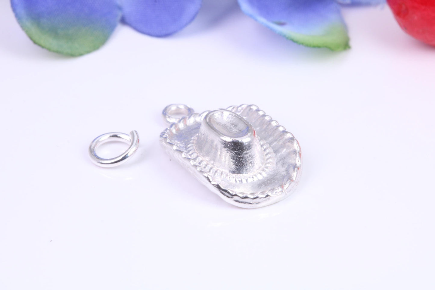 Cowboy Hat Charm, Traditional Three Dimensional Charm, This charm is made from solid cast Silver