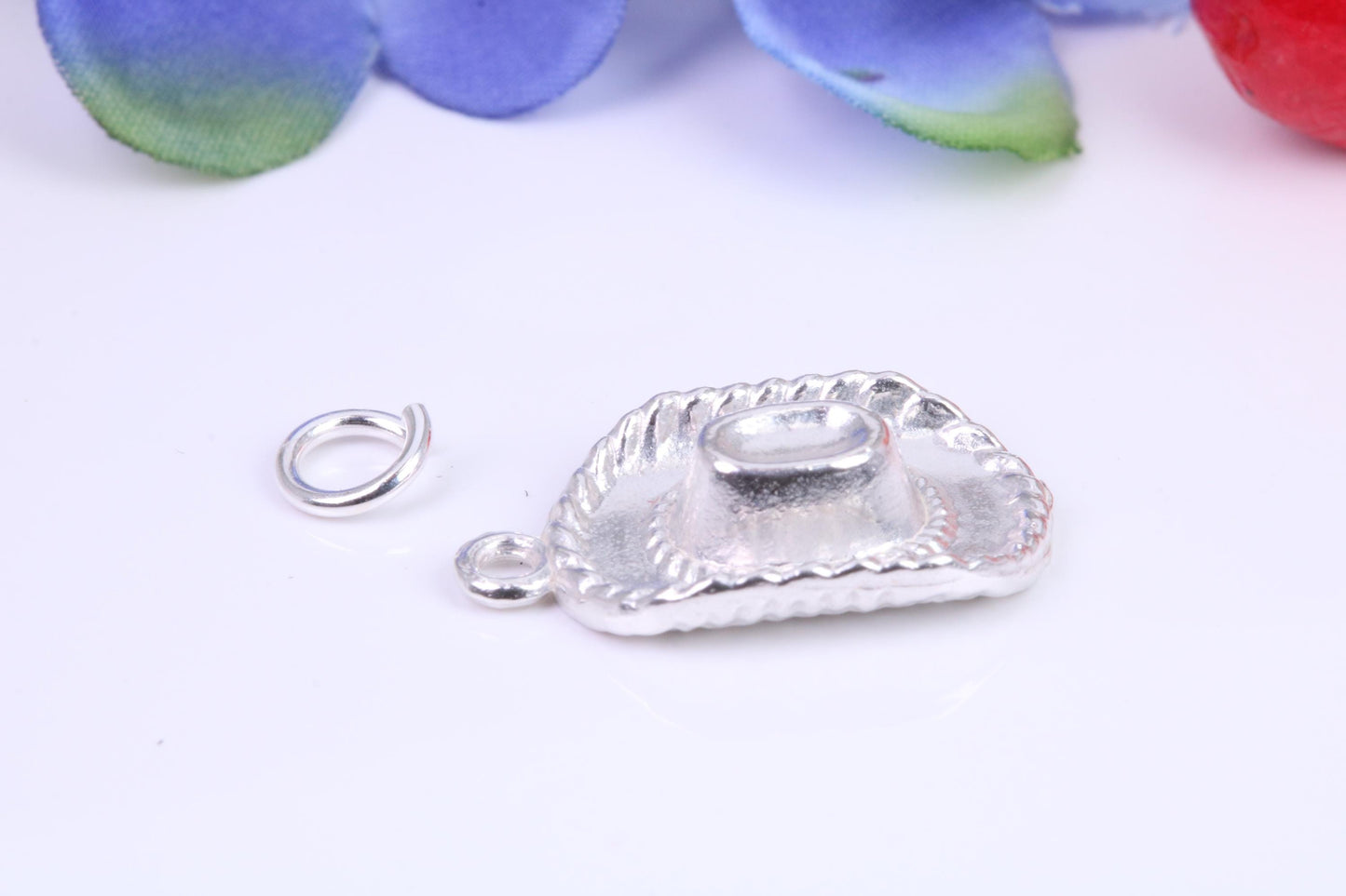 Cowboy Hat Charm, Traditional Three Dimensional Charm, This charm is made from solid cast Silver