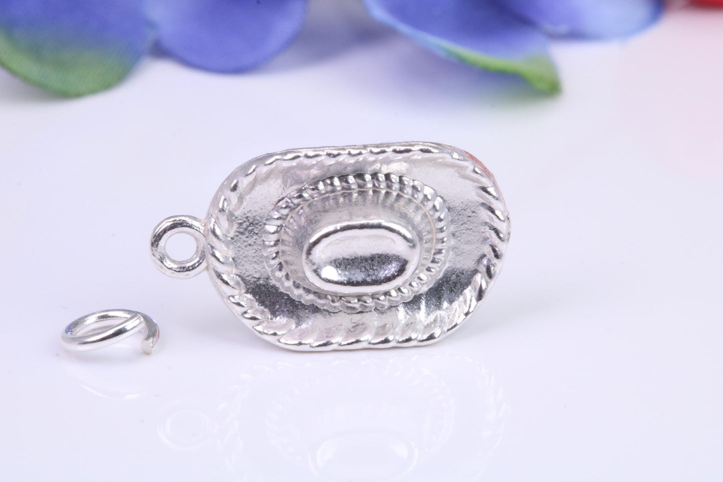 Cowboy Hat Charm, Traditional Three Dimensional Charm, This charm is made from solid cast Silver