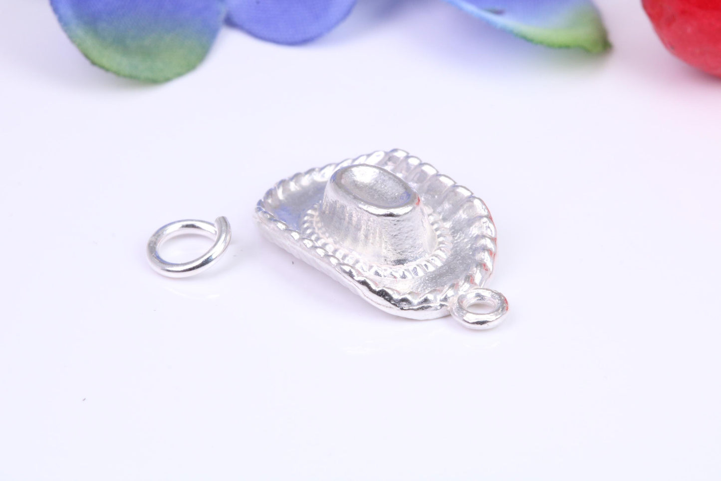 Cowboy Hat Charm, Traditional Three Dimensional Charm, This charm is made from solid cast Silver