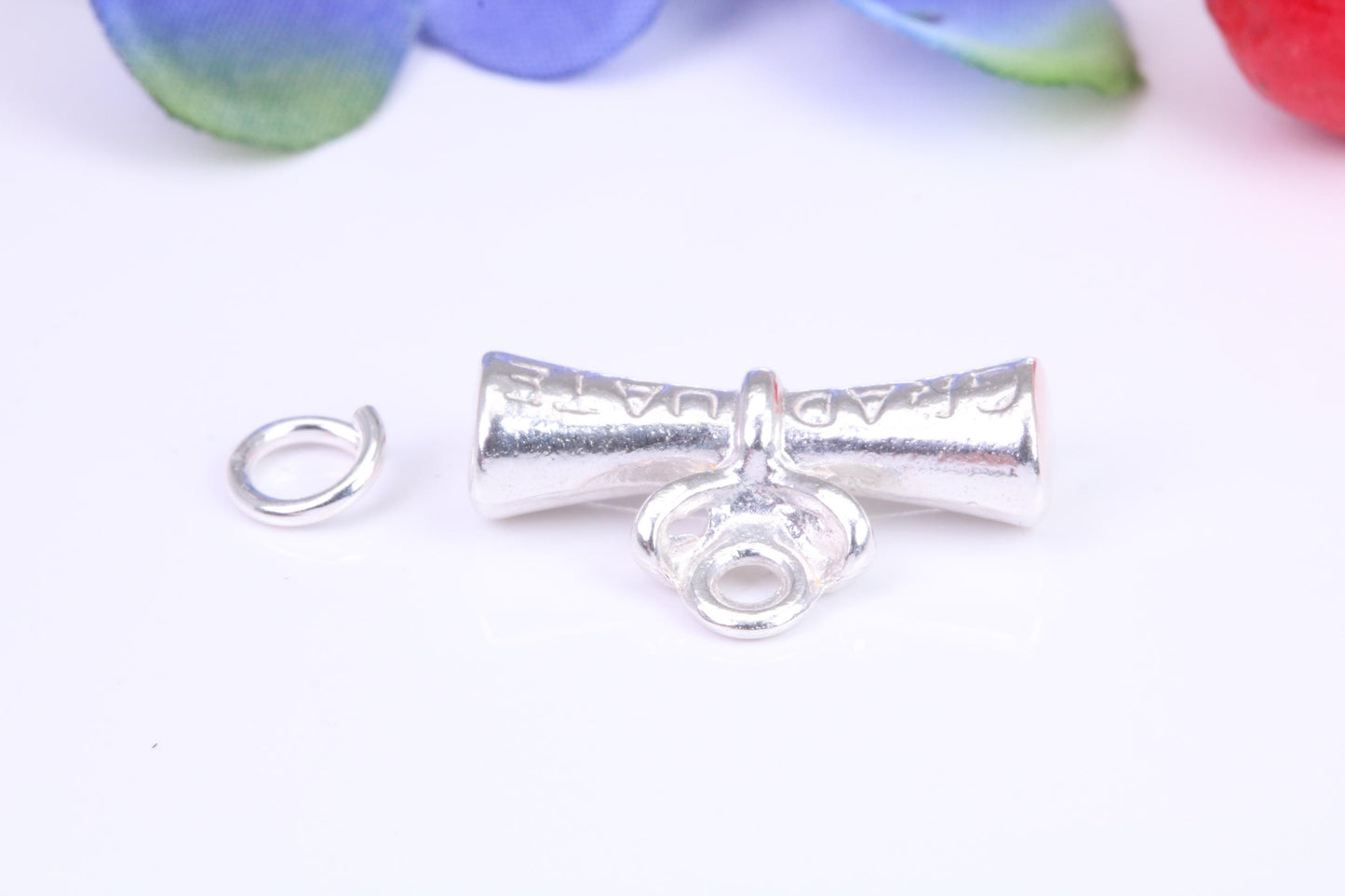 Graduation Charm, Traditional Three Dimensional Charm, Made From Solid Cast Silver