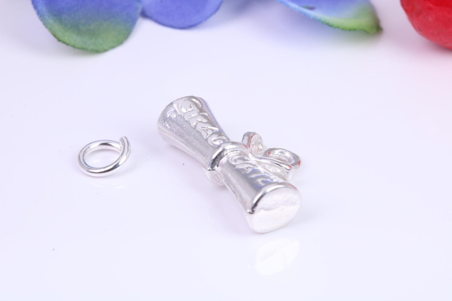 Graduation Charm, Traditional Three Dimensional Charm, Made From Solid Cast Silver