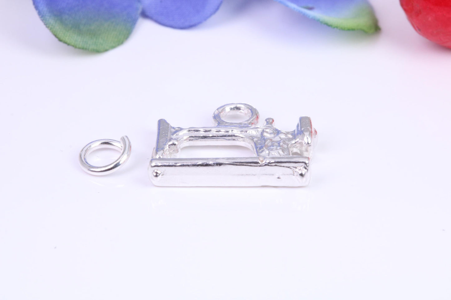 Vintage Sewing Machine Charm, Traditional Three Dimensional Charm, Made from Solid Cast Silver