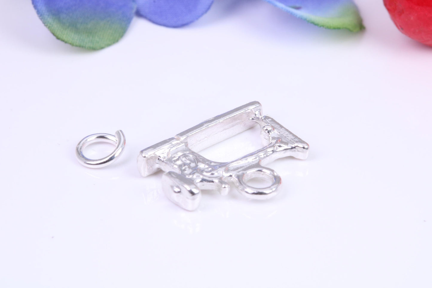 Vintage Sewing Machine Charm, Traditional Three Dimensional Charm, Made from Solid Cast Silver