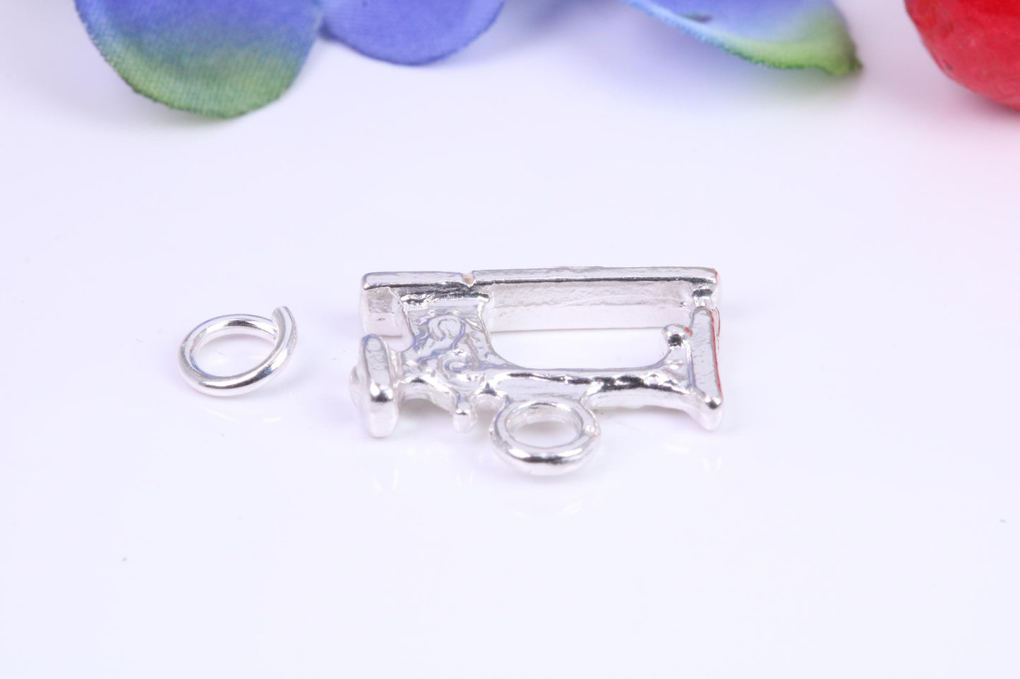 Vintage Sewing Machine Charm, Traditional Three Dimensional Charm, Made from Solid Cast Silver