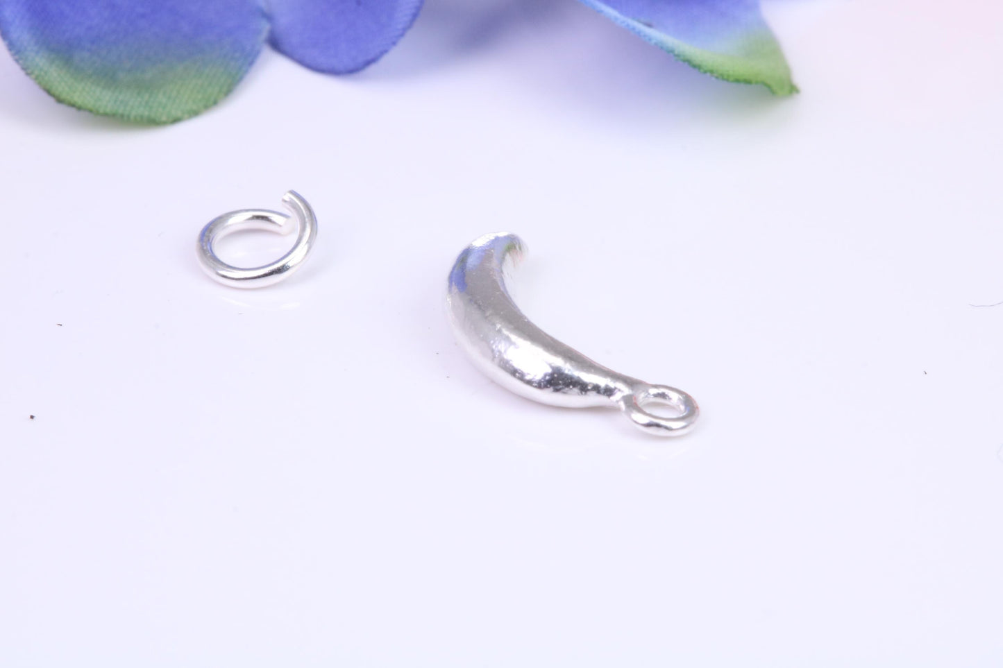 Banana Charm, Traditional Three Dimensional Charm, Made from Solid Cast Silver