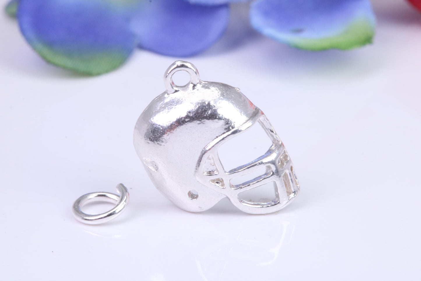 American Football Helmet charm, Traditional Charm, Made from Solid Cast Silver