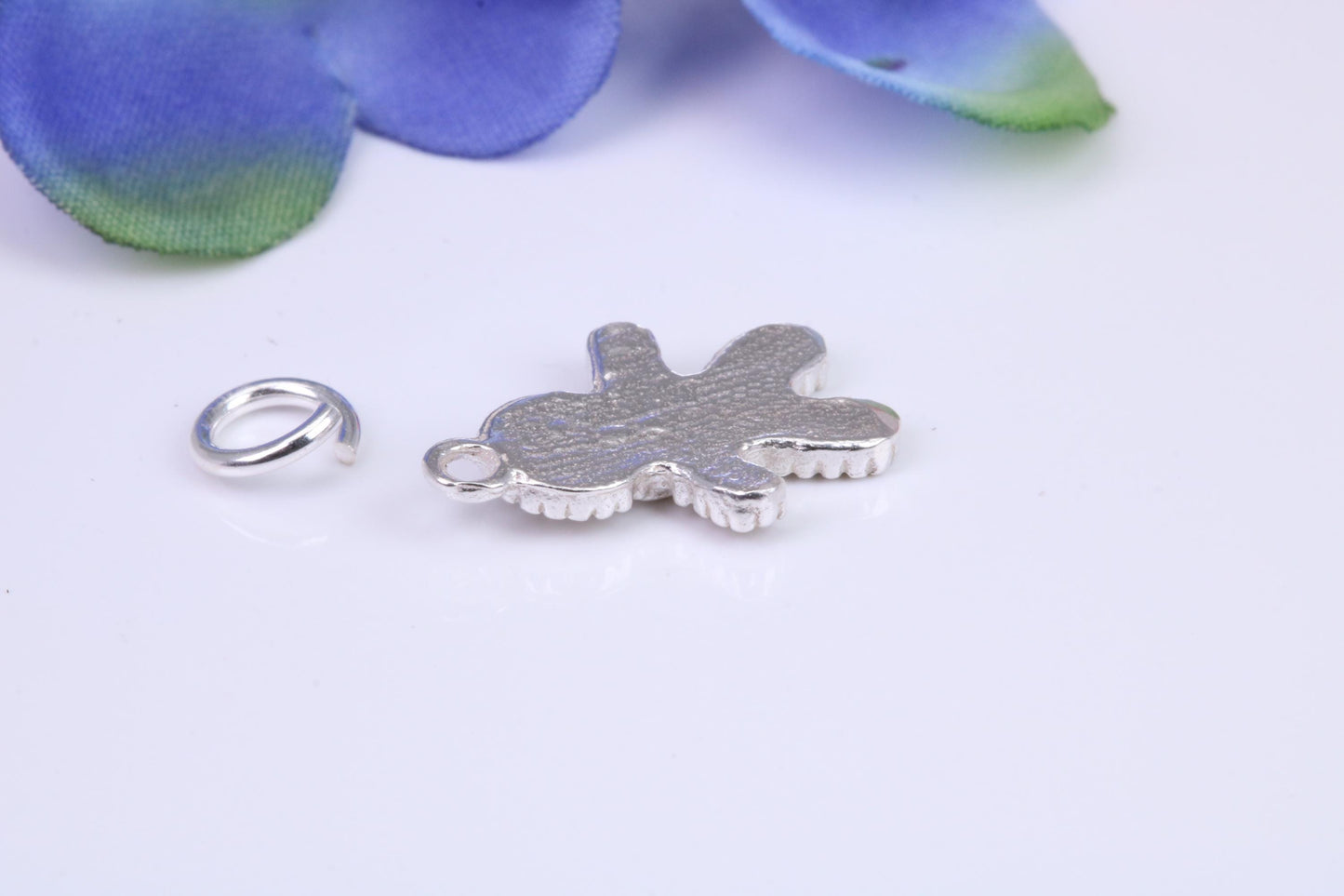 Gingerbread Man Charm, Traditional Three Dimensional Charm, Made from Solid Cast Silver