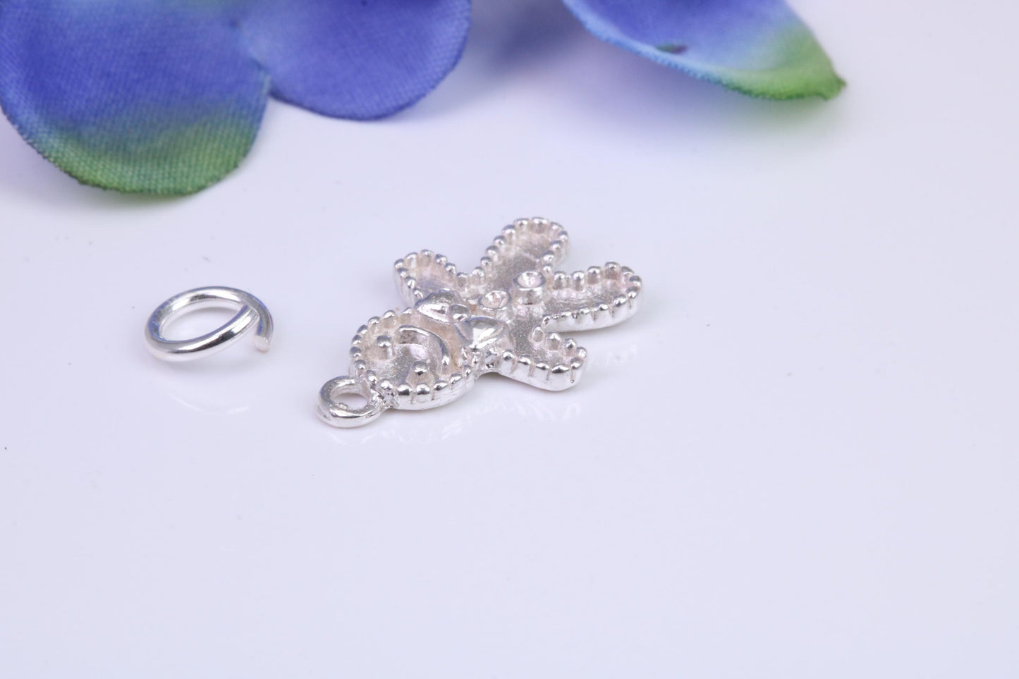 Gingerbread Man Charm, Traditional Three Dimensional Charm, Made from Solid Cast Silver