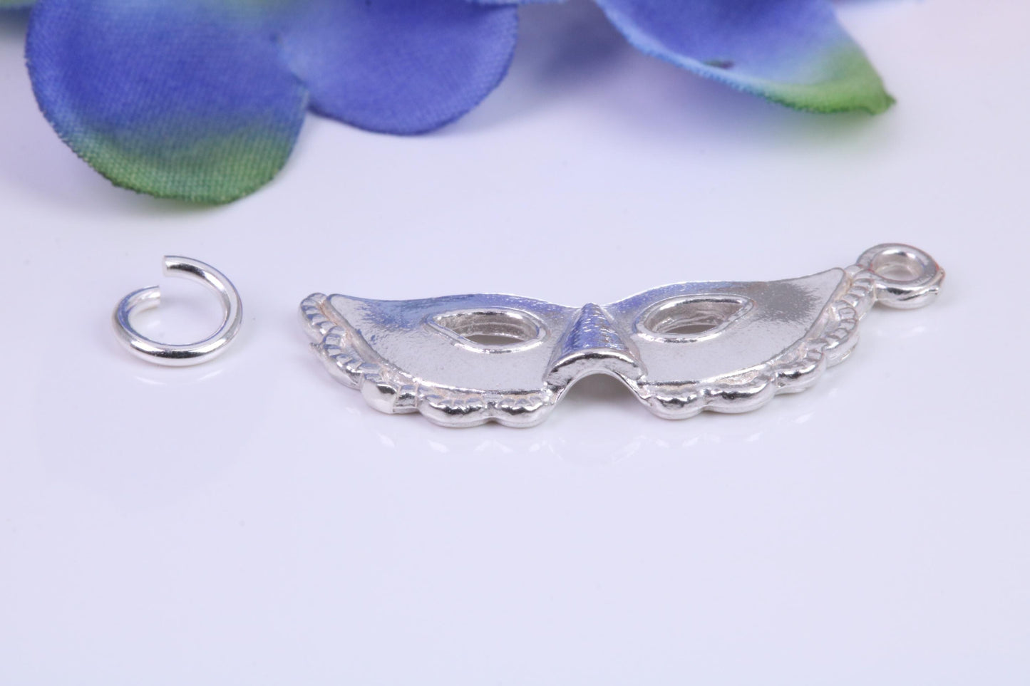 Pantomime Mask Charm, Traditional Three Dimensional Charm, Made from Solid Cast Silver