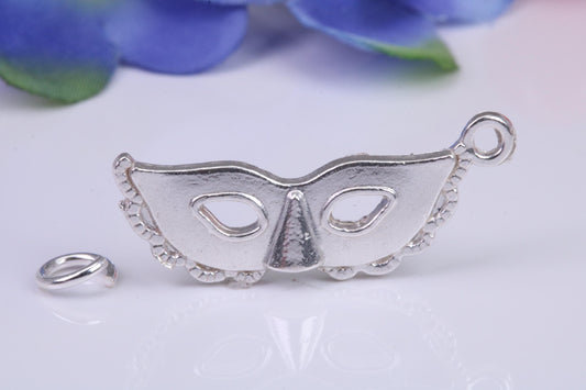Pantomime Mask Charm, Traditional Three Dimensional Charm, Made from Solid Cast Silver