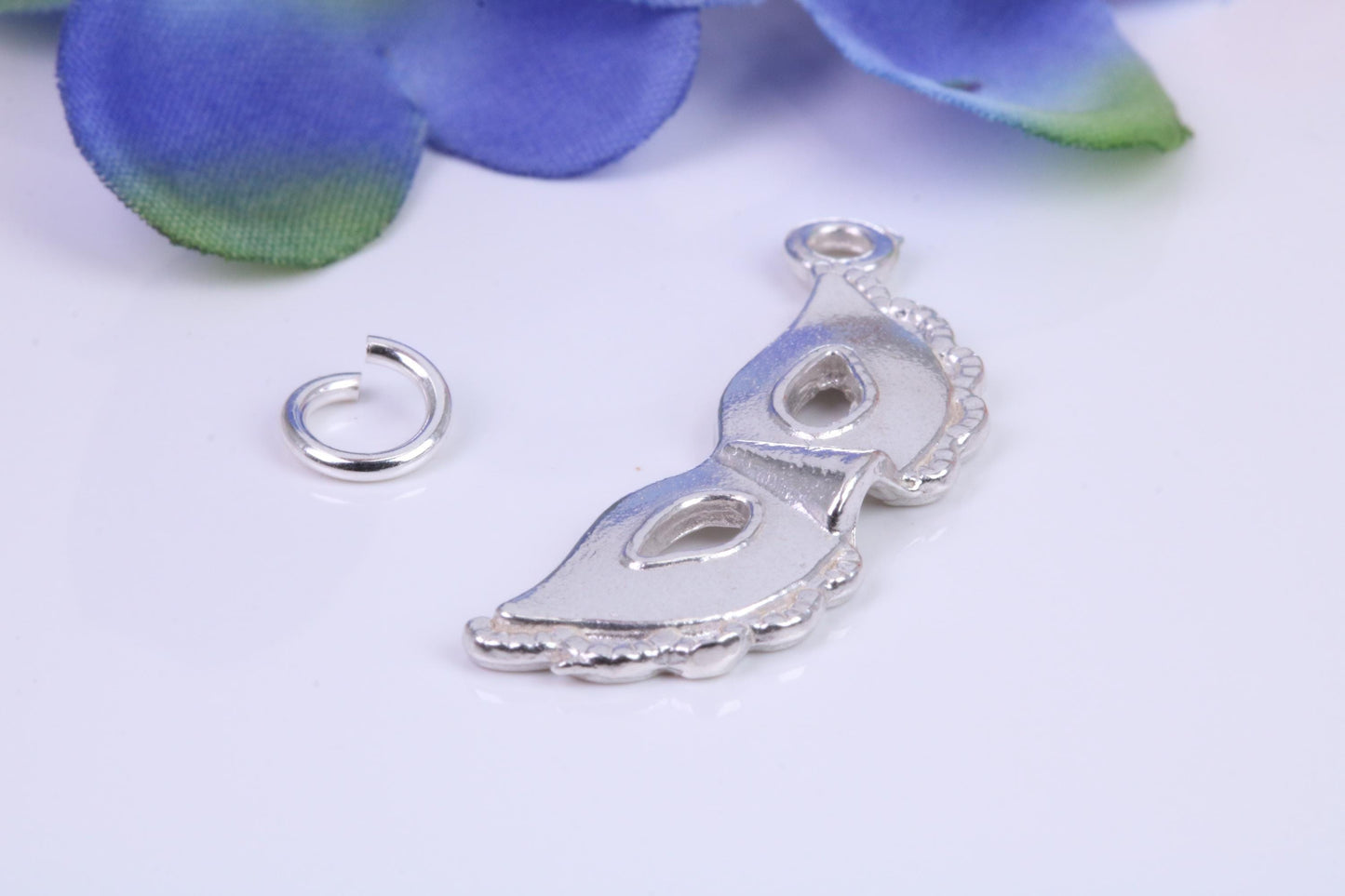 Pantomime Mask Charm, Traditional Three Dimensional Charm, Made from Solid Cast Silver