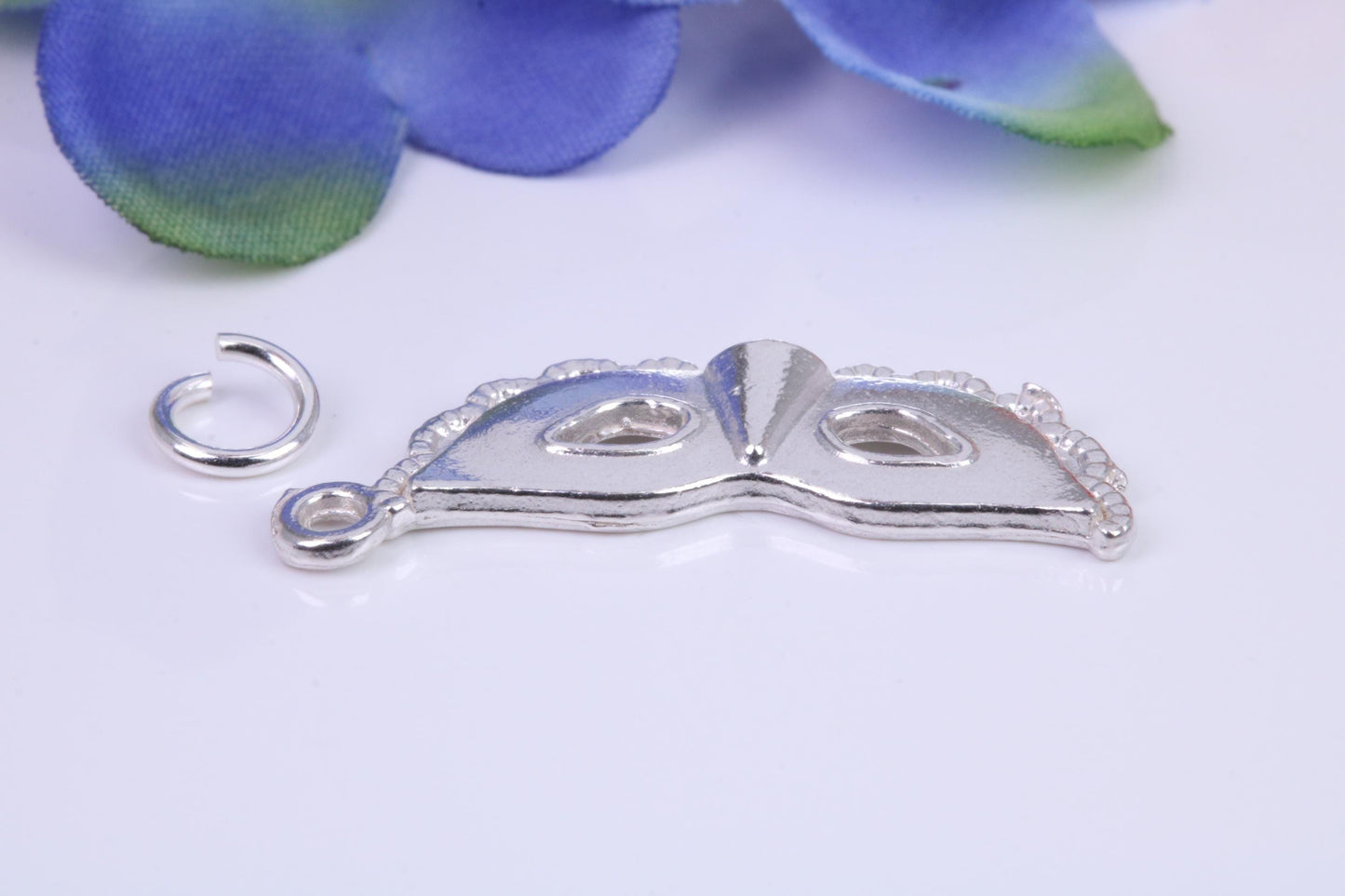 Pantomime Mask Charm, Traditional Three Dimensional Charm, Made from Solid Cast Silver