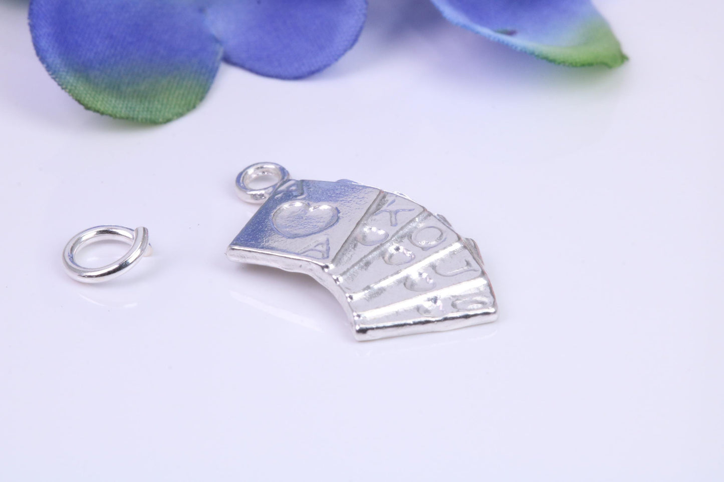 Playing Cards Charm, Traditional Charm, Made from Solid Cast Silver
