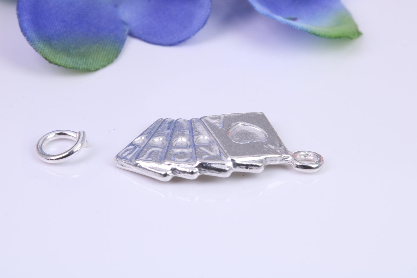 Playing Cards Charm, Traditional Charm, Made from Solid Cast Silver