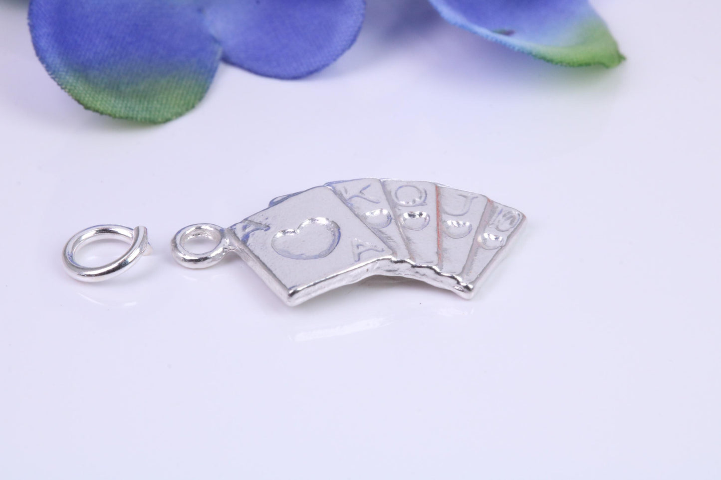Playing Cards Charm, Traditional Charm, Made from Solid Cast Silver