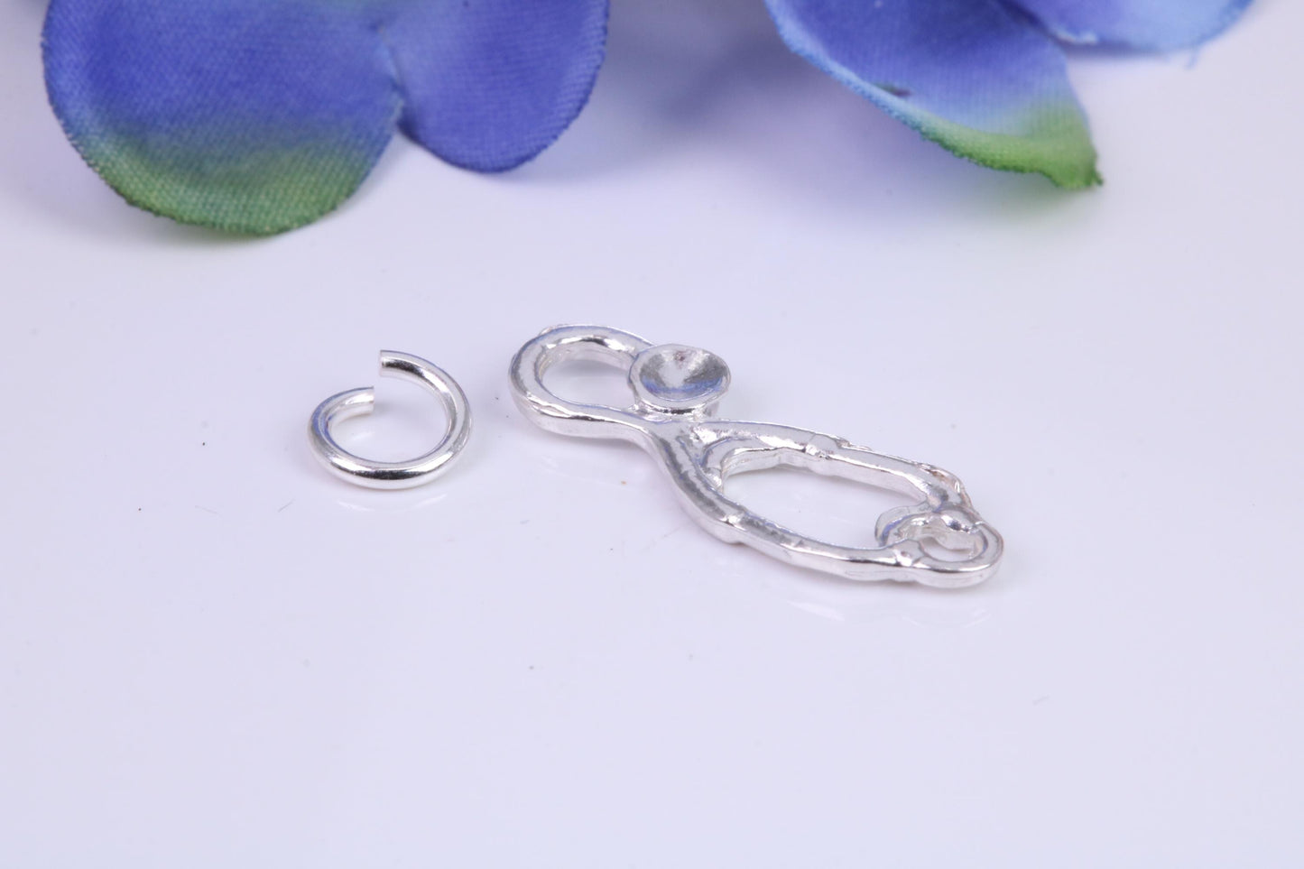 Stethoscope Charm, Traditional Three Dimensional Charm, Made from Solid Cast Silver