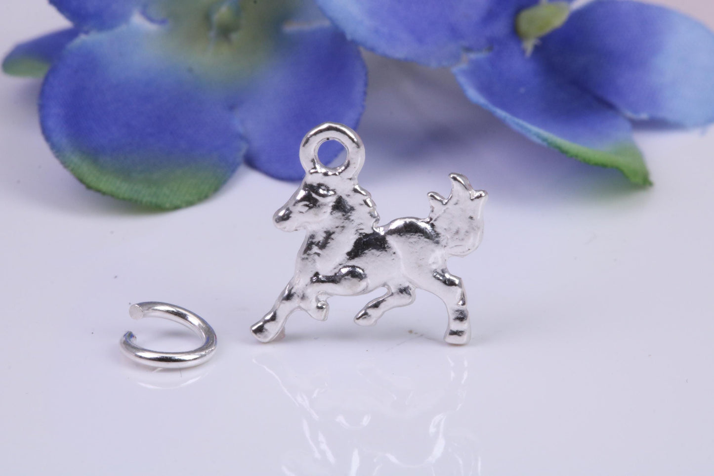 Horse Charm, Traditional Three Dimensional Charm, Made from Solid Cast Silver