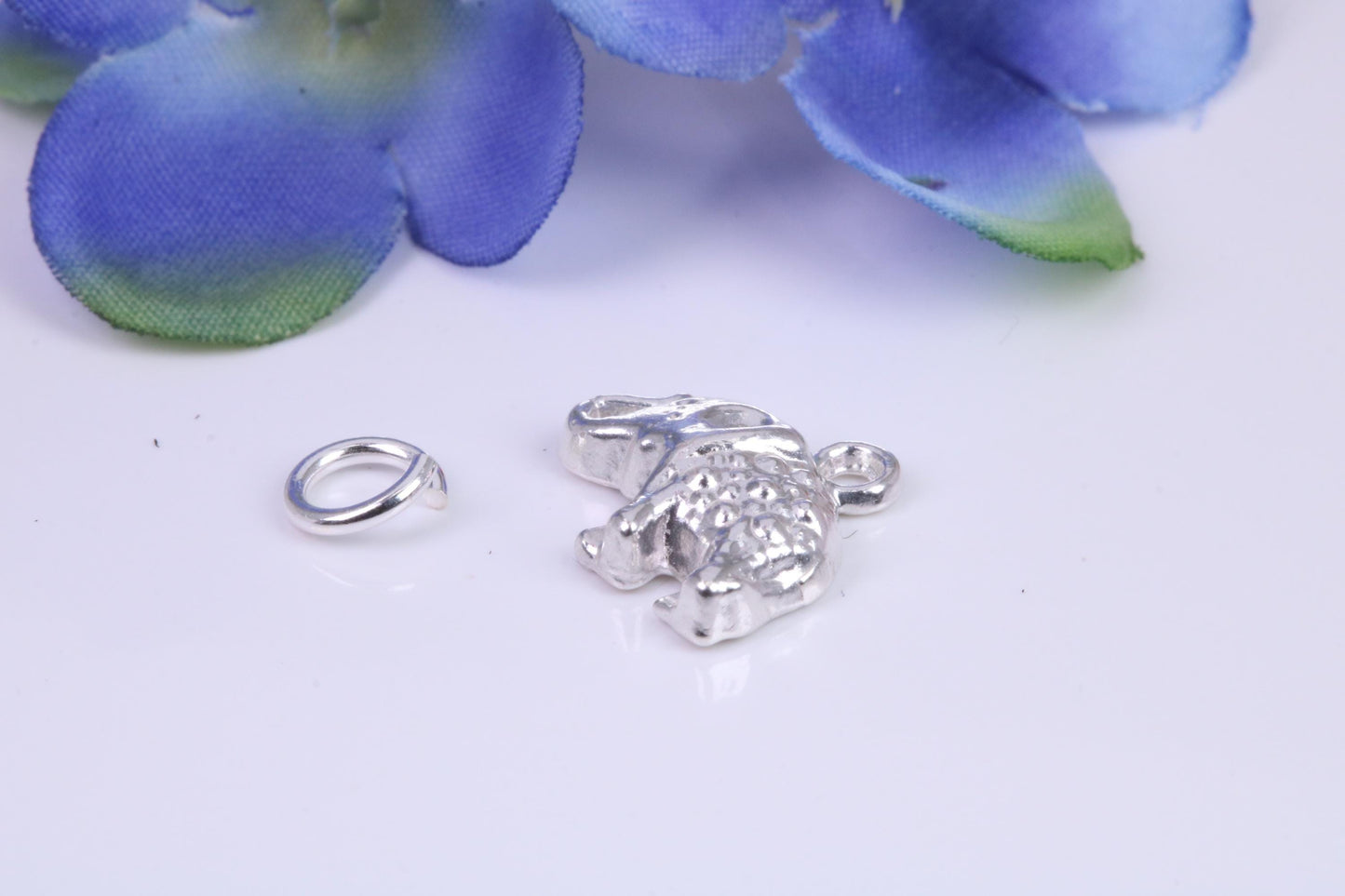 Indian Elephant Charm, Traditional Charm, Made from Solid Cast Silver