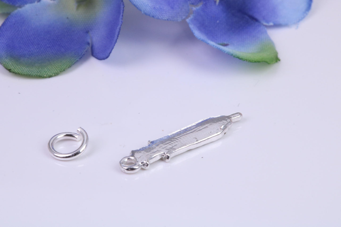 Syringe Charm, Traditional Charm, Made from Solid Cast Silver