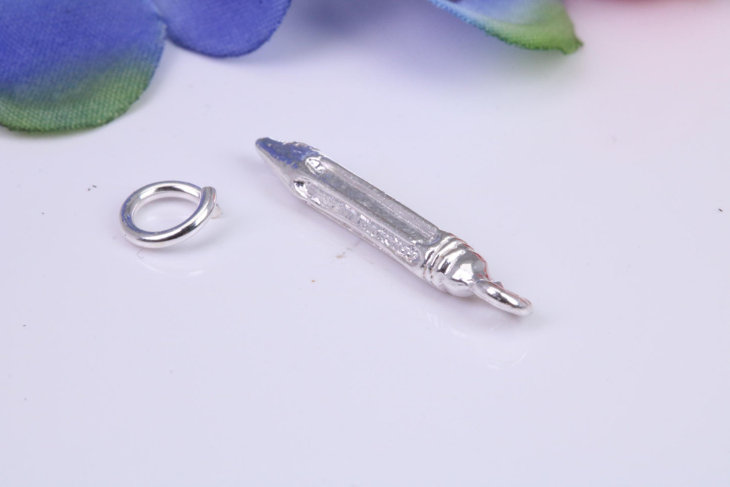 Dentist Drill Charm, Traditional Three Dimensional Charm, Made from Solid Cast Silver