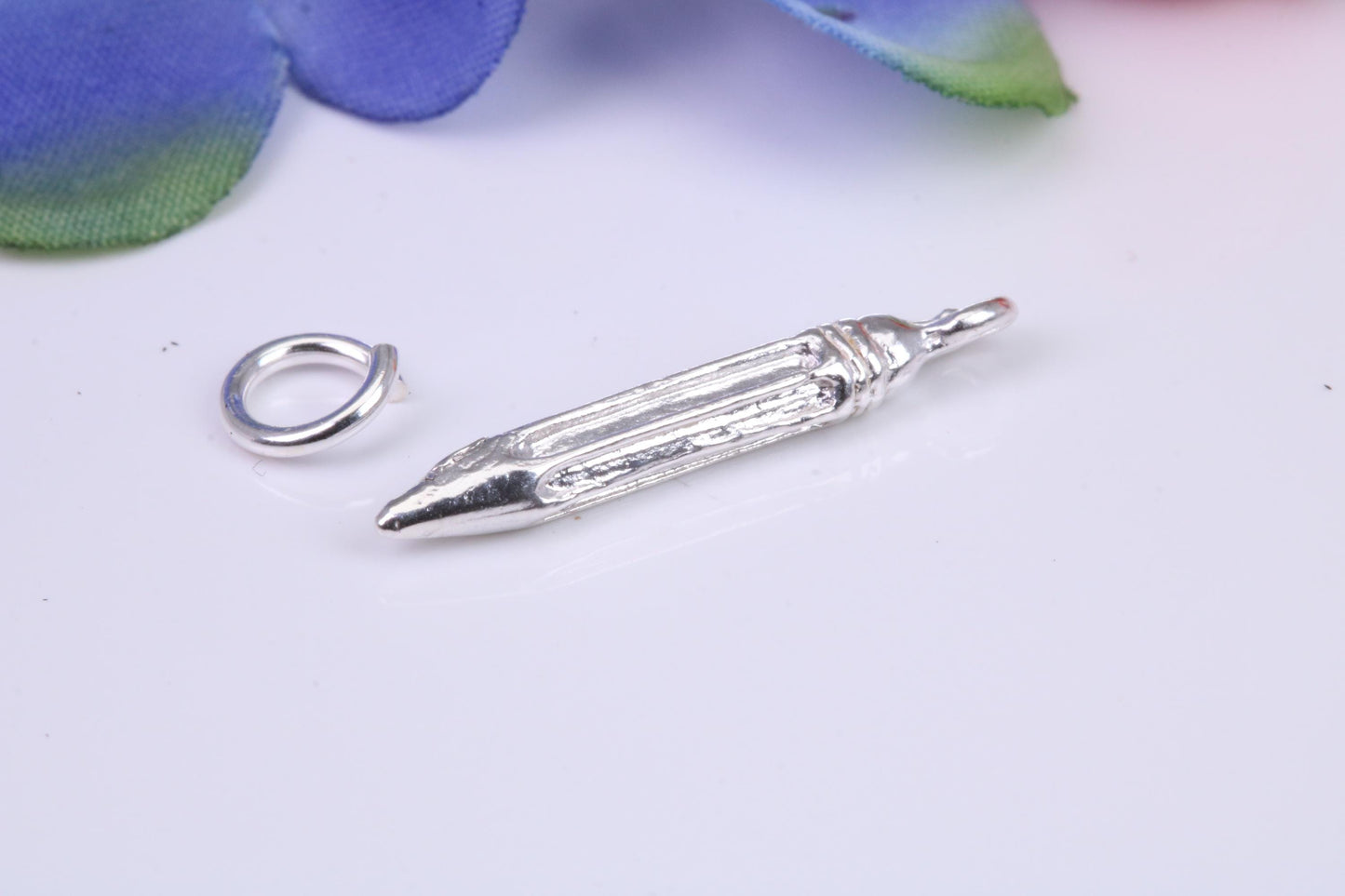 Dentist Drill Charm, Traditional Three Dimensional Charm, Made from Solid Cast Silver