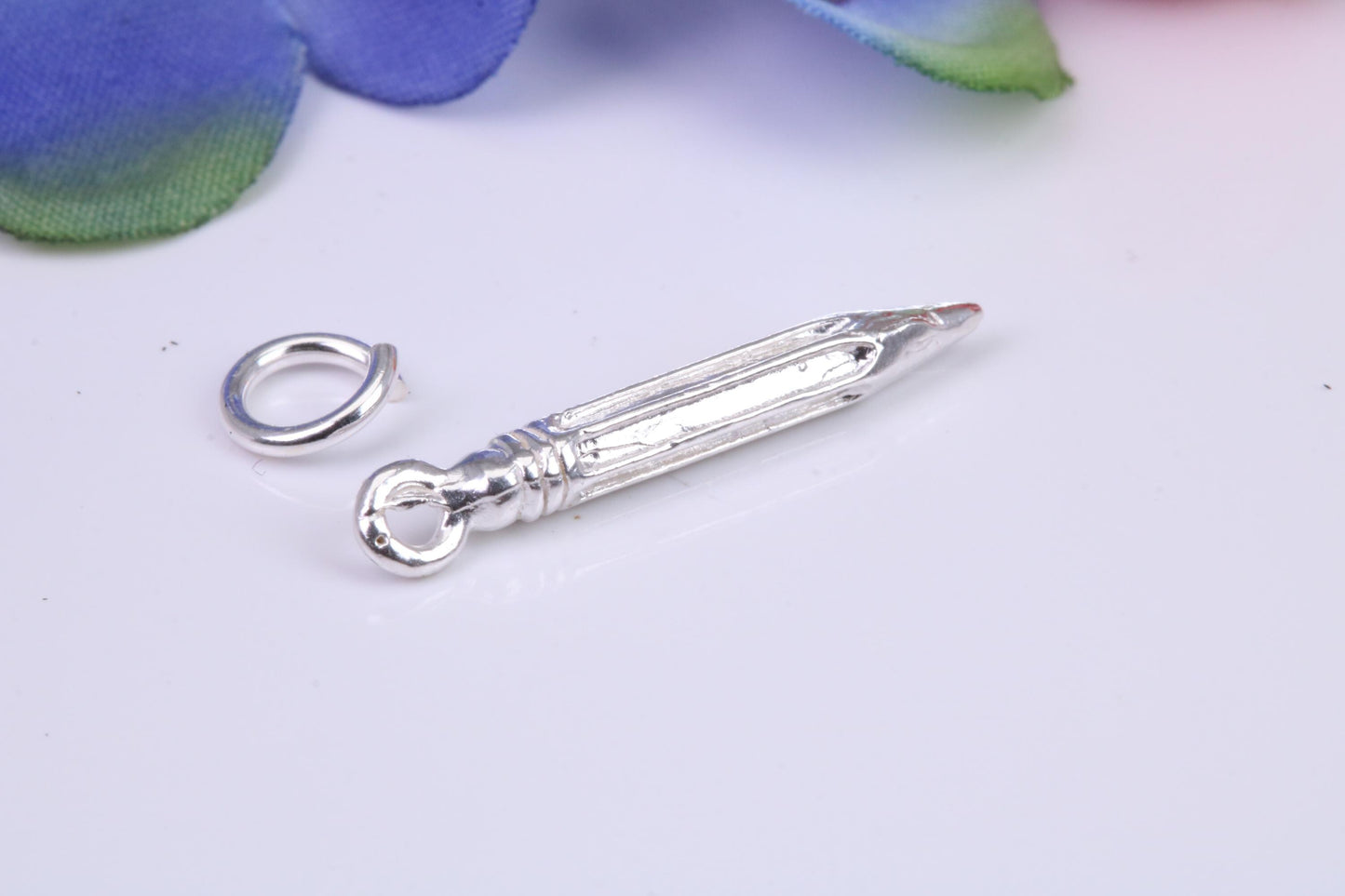 Dentist Drill Charm, Traditional Three Dimensional Charm, Made from Solid Cast Silver