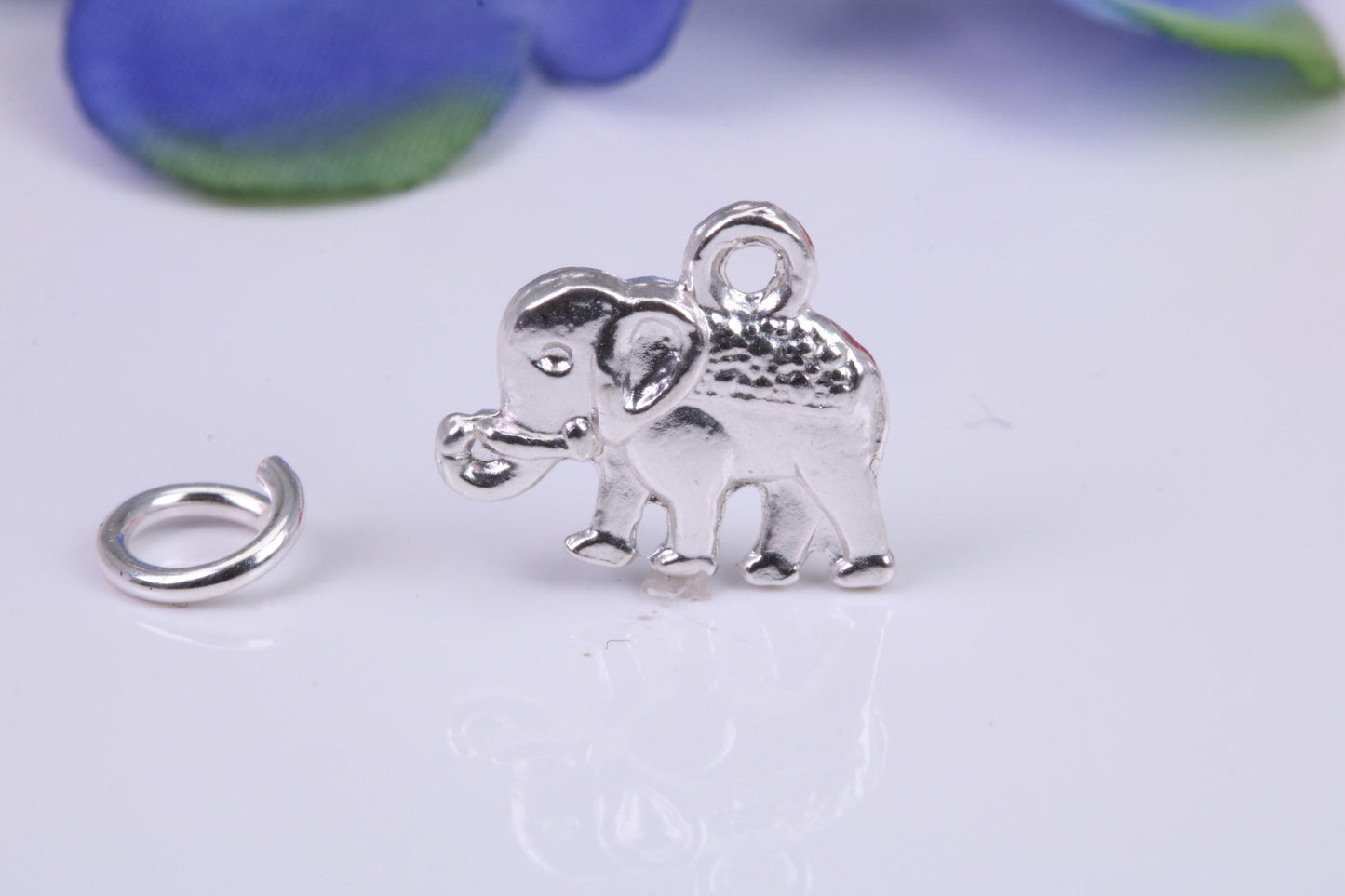 Indian Elephant Charm, Traditional Three Dimensional Charm, Made from Solid Cast Silver