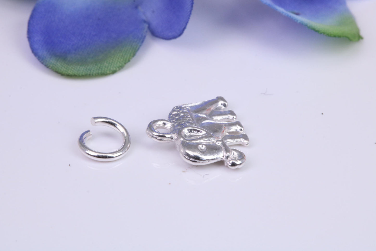 Indian Elephant Charm, Traditional Three Dimensional Charm, Made from Solid Cast Silver
