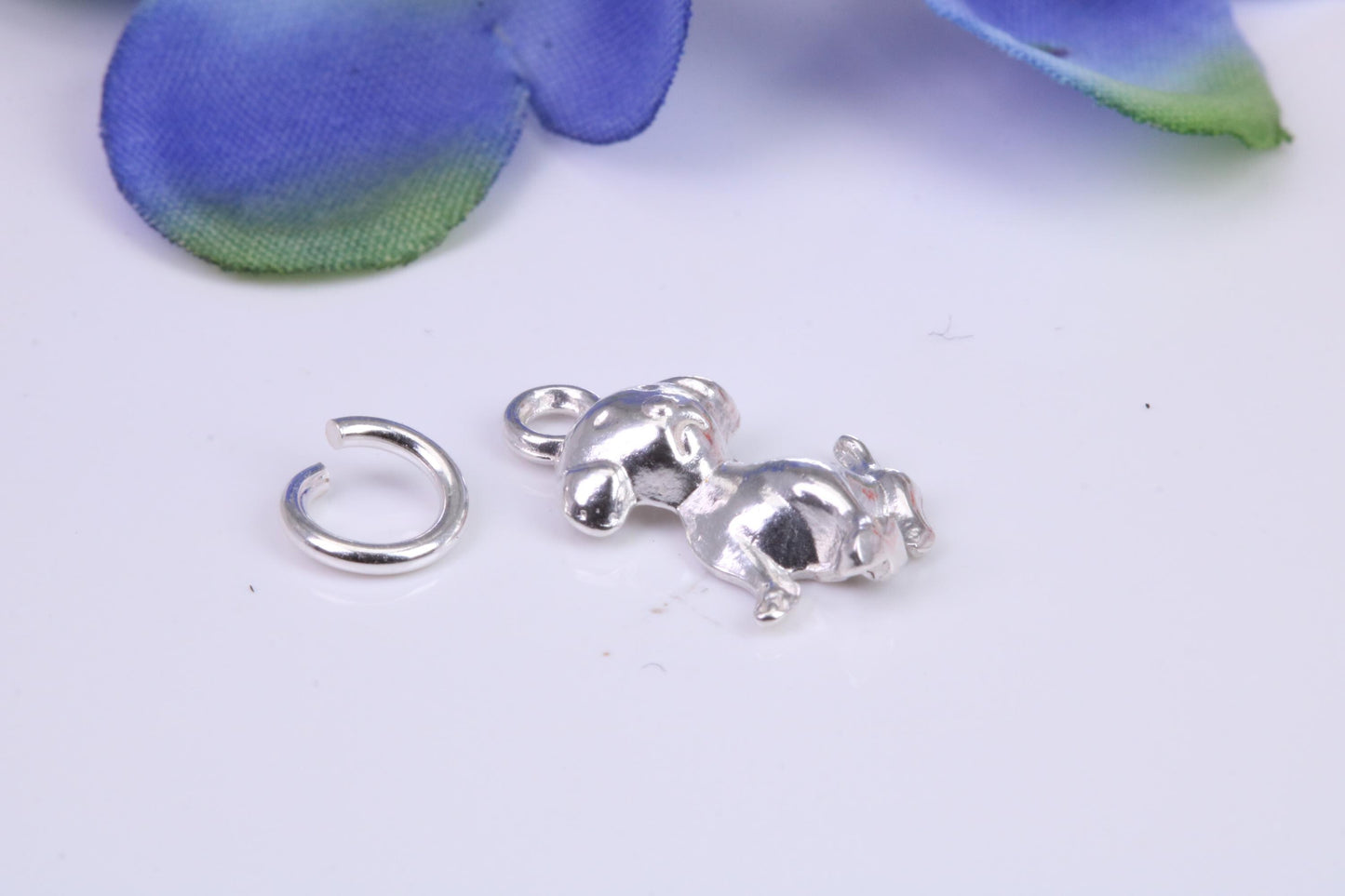 Puppy Dog Charm, Traditional Charm, Made from Solid Cast Silver