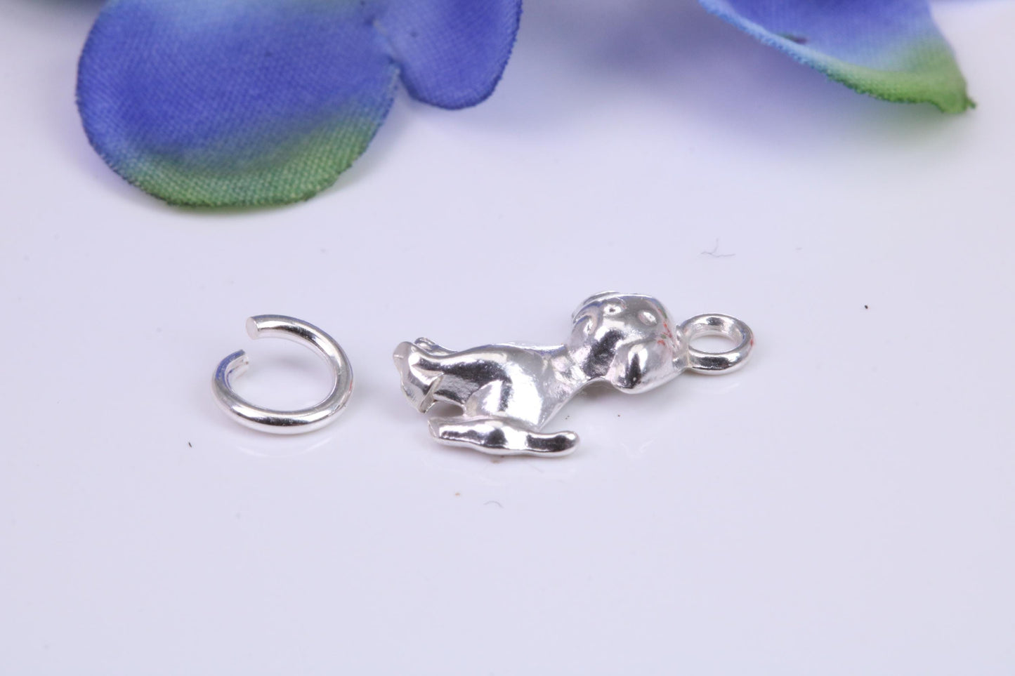 Puppy Dog Charm, Traditional Charm, Made from Solid Cast Silver