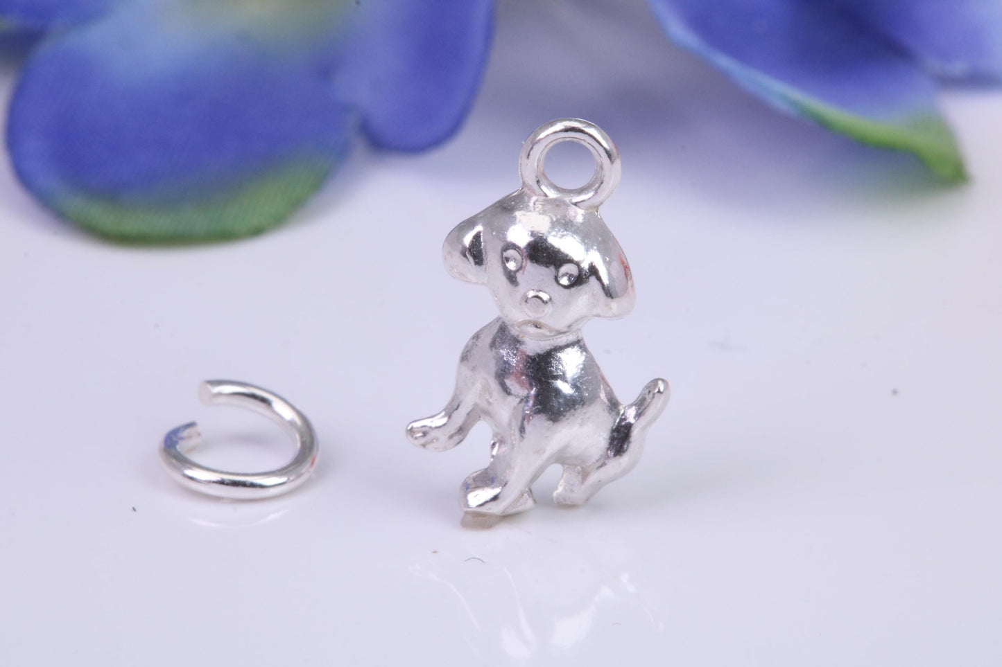 Puppy Dog Charm, Traditional Charm, Made from Solid Cast Silver