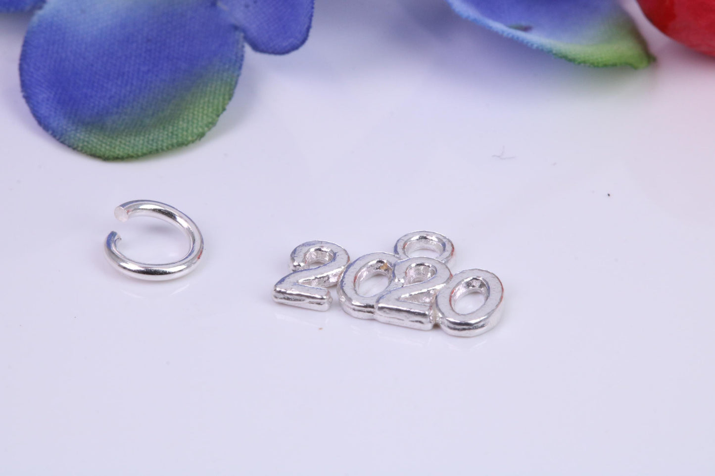 Year 2020 Charm, Traditional Three Dimensional Charm, Made from Solid Cast Silver