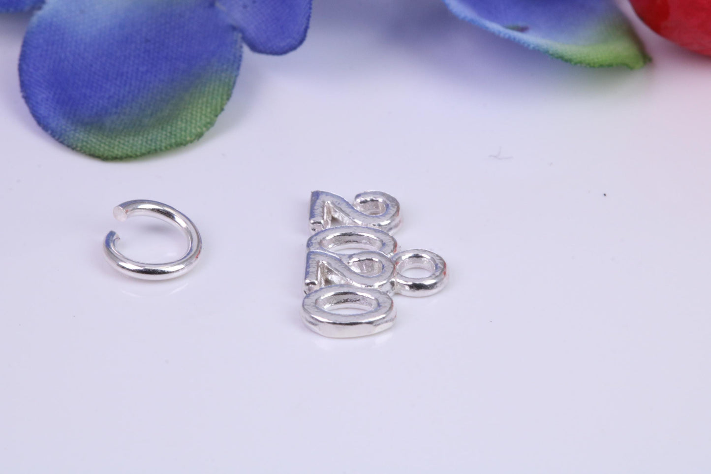 Year 2020 Charm, Traditional Three Dimensional Charm, Made from Solid Cast Silver