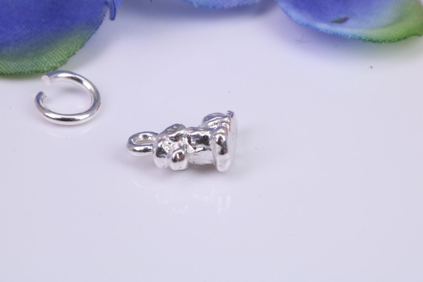 Dog Charm, Traditional Three Dimensional Charm, Made from Solid Silver