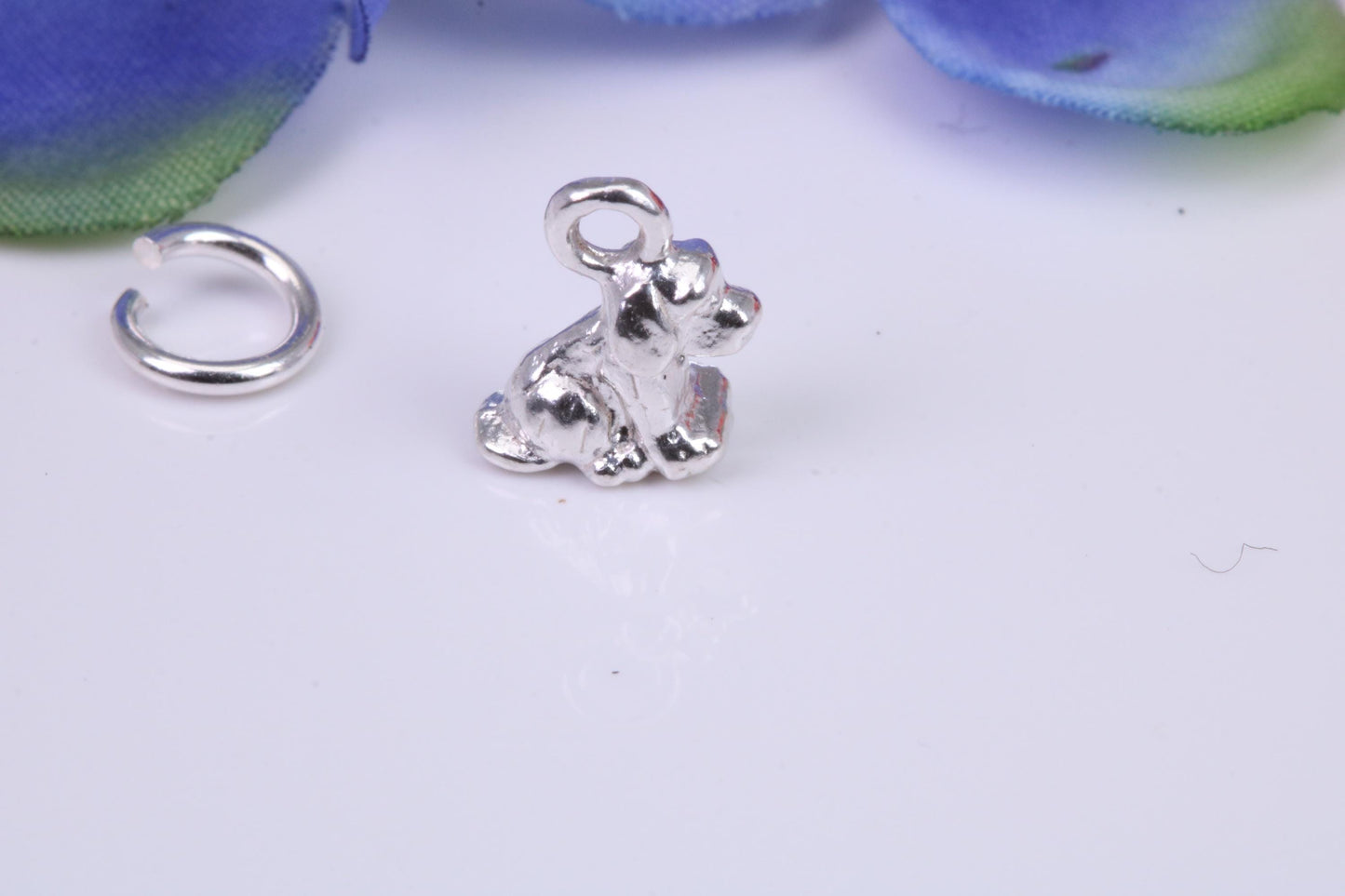 Dog Charm, Traditional Three Dimensional Charm, Made from Solid Silver
