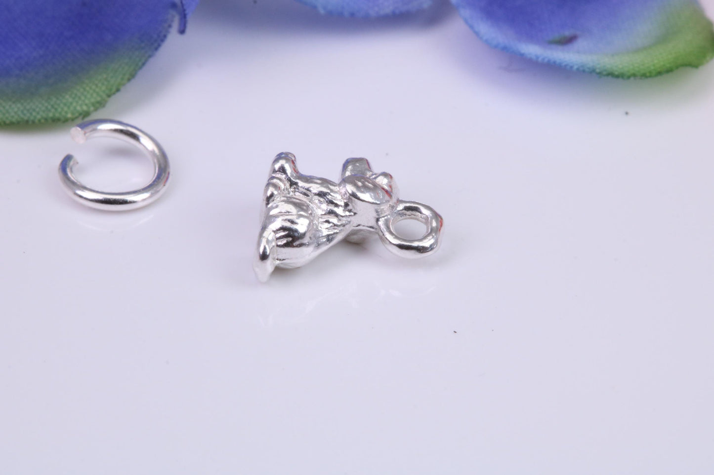 Dog Charm, Traditional Three Dimensional Charm, Made from Solid Silver