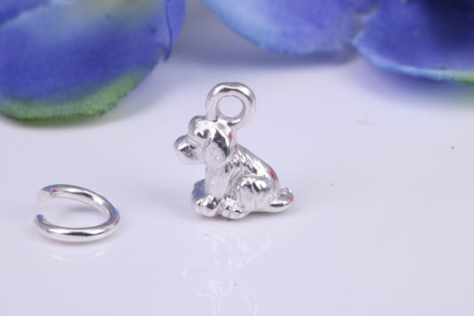 Dog Charm, Traditional Three Dimensional Charm, Made from Solid Silver
