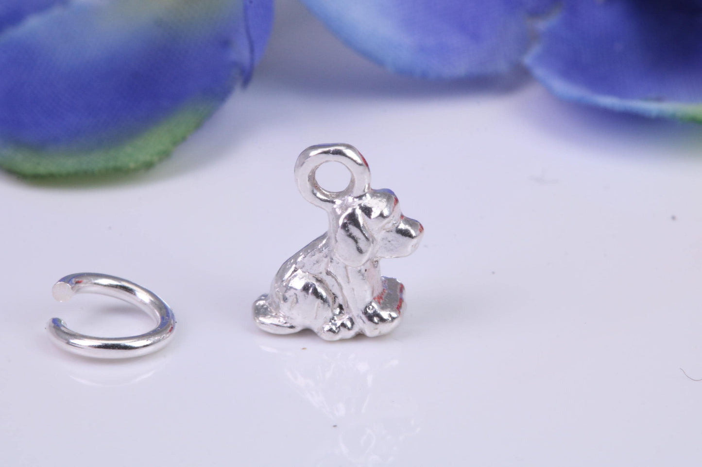 Dog Charm, Traditional Three Dimensional Charm, Made from Solid Silver
