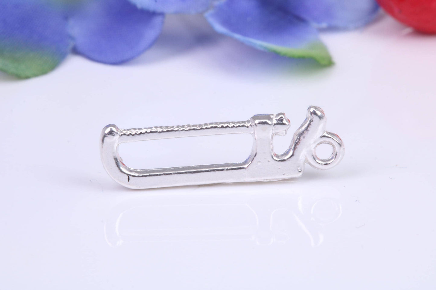 Hacksaw Charm, Traditional Charm, Made from Solid Cast Silver