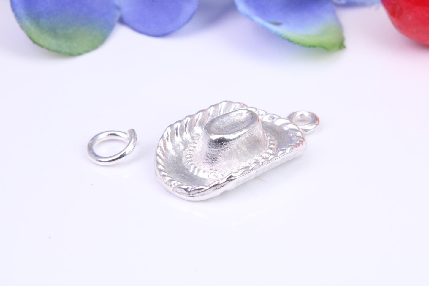 Cowboy Hat Charm, Traditional Three Dimensional Charm, This charm is made from solid cast Silver