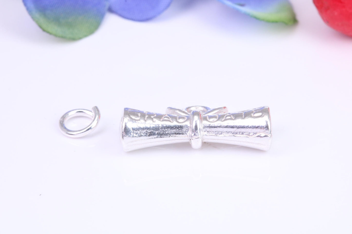 Graduation Charm, Traditional Three Dimensional Charm, Made From Solid Cast Silver