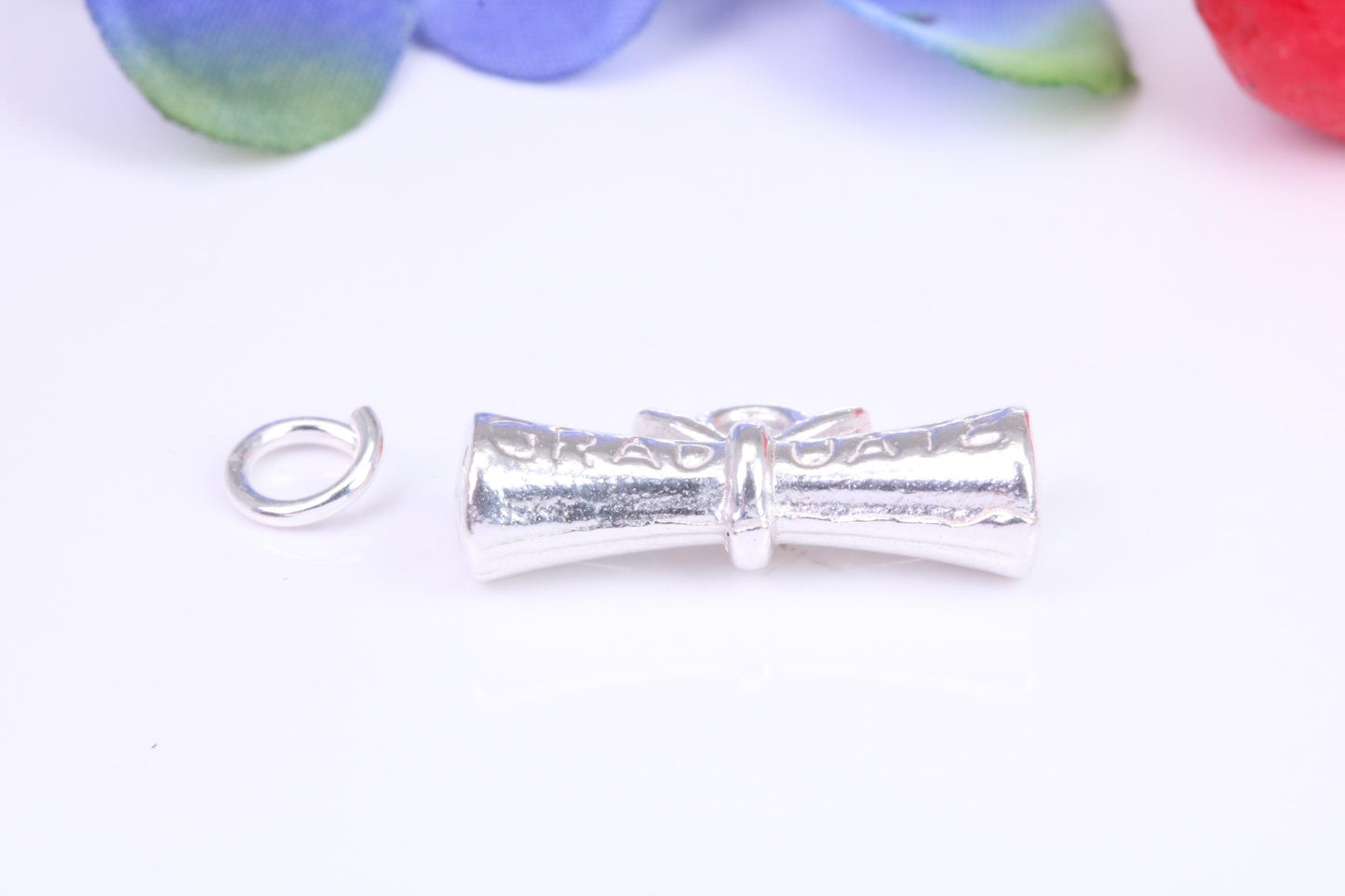 Graduation Charm, Traditional Three Dimensional Charm, Made From Solid Cast Silver