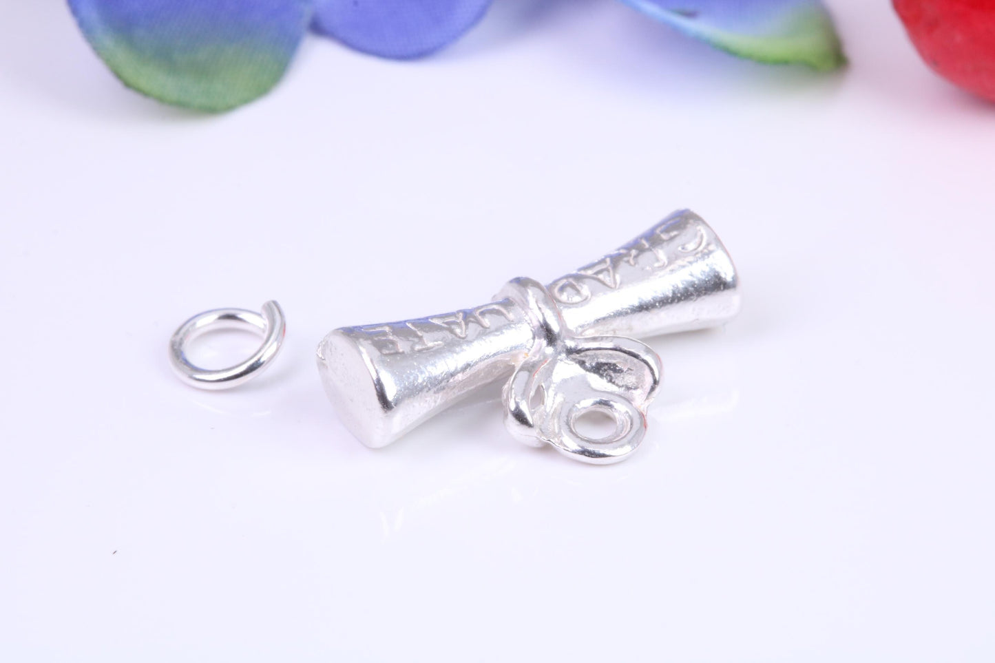 Graduation Charm, Traditional Three Dimensional Charm, Made From Solid Cast Silver