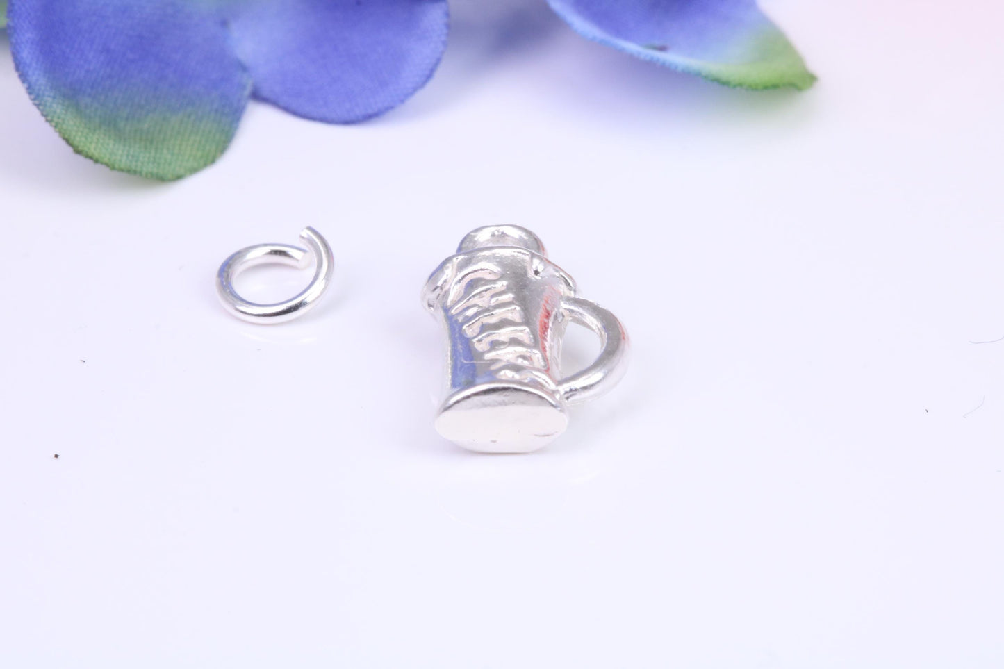 Pint of Beer Charm, Traditional Three Dimensional Charm, Made From Solid Cast Silver