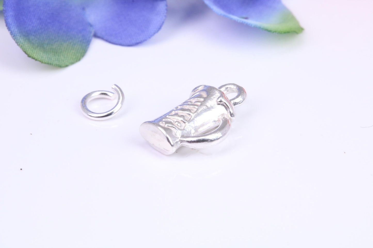 Pint of Beer Charm, Traditional Three Dimensional Charm, Made From Solid Cast Silver