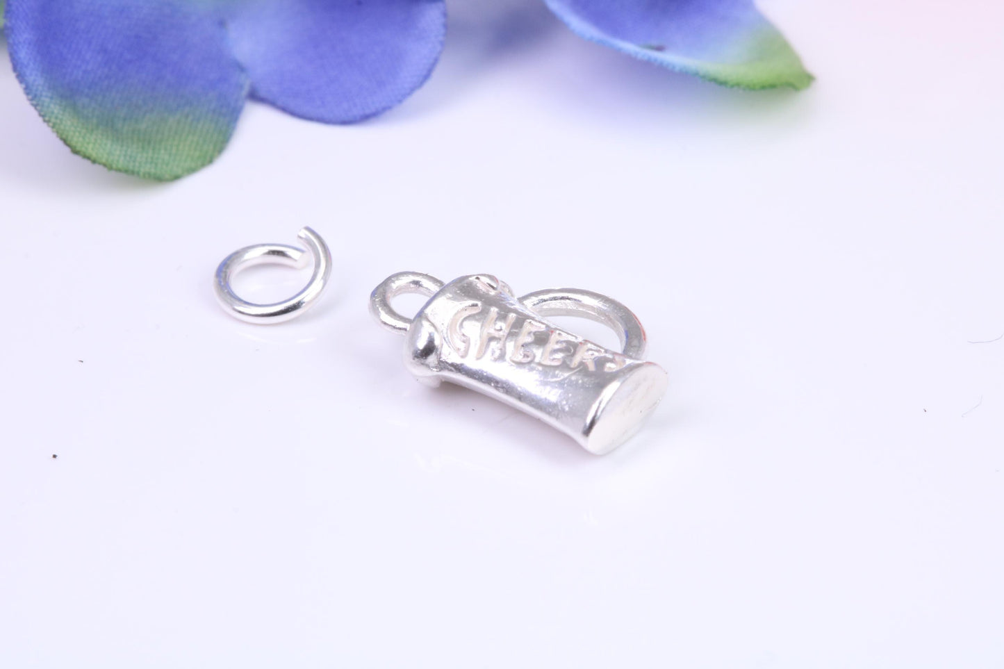 Pint of Beer Charm, Traditional Three Dimensional Charm, Made From Solid Cast Silver