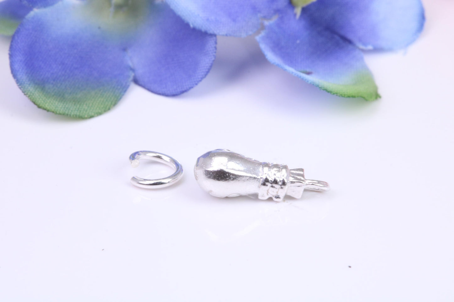 Bag of Money Charm, Traditional Three Dimensional Charm, Made from Solid Cast Silver