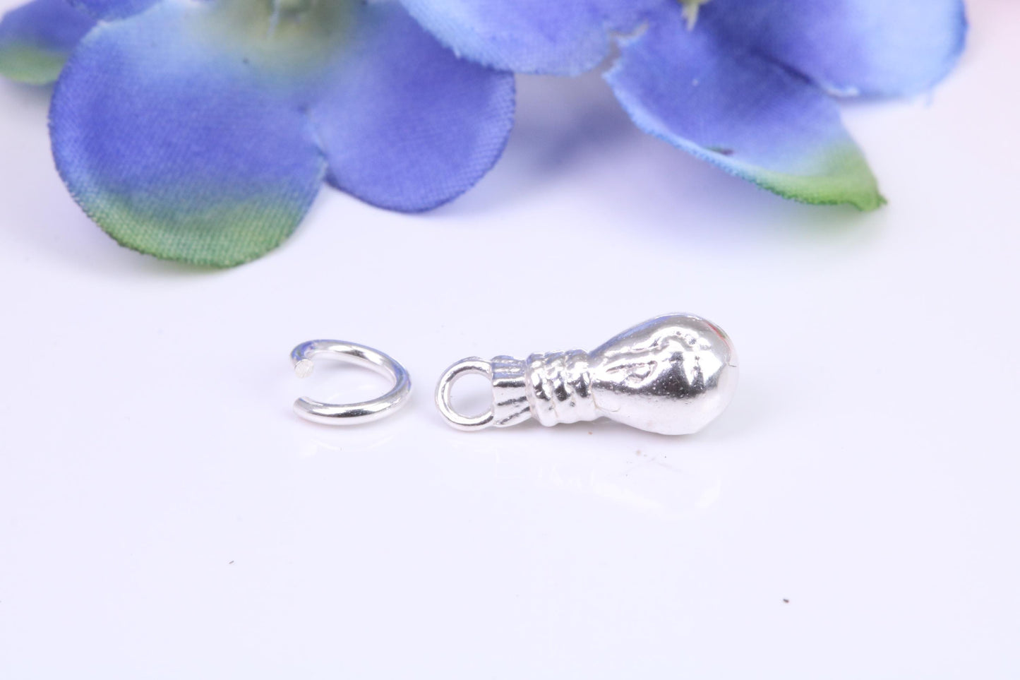 Bag of Money Charm, Traditional Three Dimensional Charm, Made from Solid Cast Silver