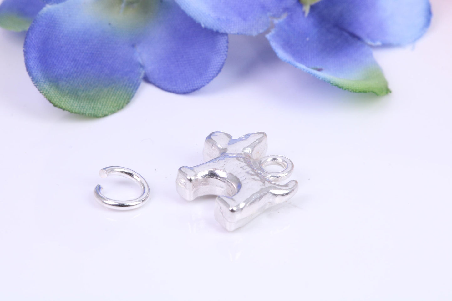 Dog Charm, Traditional Three Dimensional Charm, Made from Solid Cast Silver